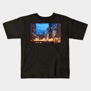 Lasalle Street Bridge at Night Kids T-Shirt